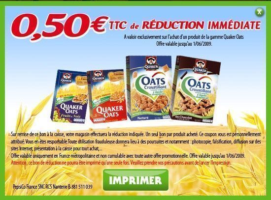 Coupons reductions a recevoir